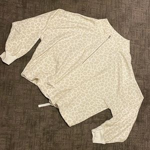 White Cheetah Quarter Zip